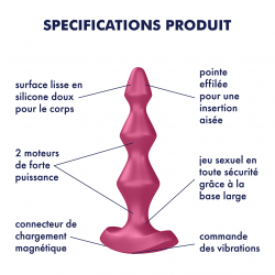 Plug anal vibrant Satisfyer Lolly Plug 1 - Bordeaux
