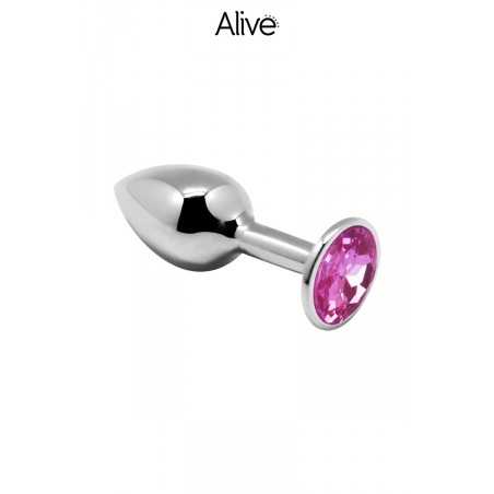 Plug métal bijou rose L - Alive