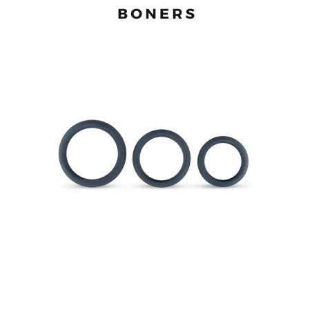 Kit de 3 anneaux de pénis larges - Boners