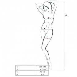 PASSION WOMAN BS049 BODYSTOCKING BLANC TAILLE UNIQUE