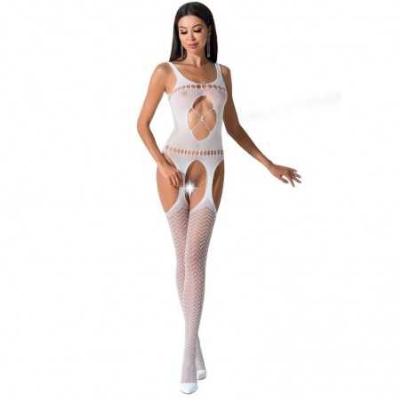 PASSION WOMAN BS057 BODYSTOCKING BLANC TAILLE UNIQUE