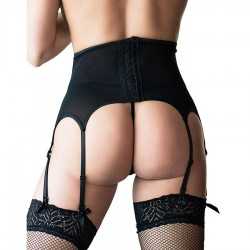 QUEEN LINGERIE STRING AND MESH AND LACE GARTER BELT L/XL