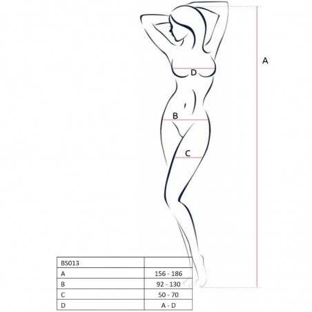 PASSION WOMAN BS013 BODYSTOCKING BLANC TAILLE UNIQUE