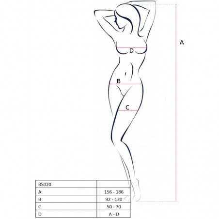 PASSION WOMAN BS020 BODYSTOCKING BLANC TAILLE UNIQUE