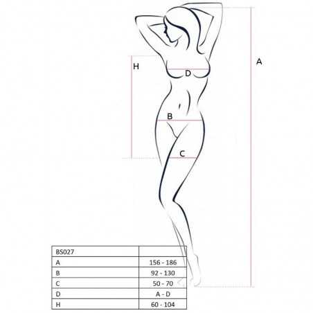 PASSION WOMAN BS027 BODYSTOCKING DRESS STYLE ROUGE TAILLE UNIQUE