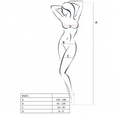 PASSION WOMAN BS031 BODYSTOCKING ROUGE TAILLE UNIQUE