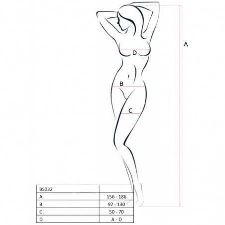 PASSION WOMAN BS032 BODYSTOCKING ROUGE TAILLE UNIQUE