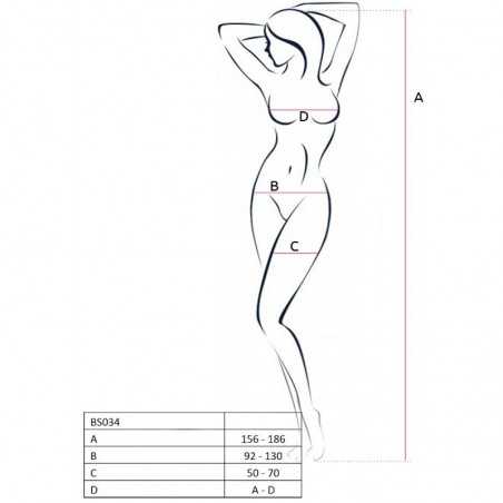 PASSION WOMAN BS034 BODYSTOCKING BLANC TAILLE UNIQUE