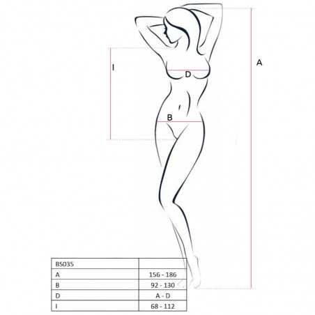 PASSION WOMAN BS035 BODYSTOCKING BLANC TAILLE UNIQUE