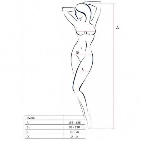 PASSION WOMAN BS036 BODYSTOCKING BLANC TAILLE UNIQUE