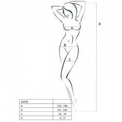 PASSION WOMAN BS038 BODYSTOCKING BLANC TAILLE UNIQUE
