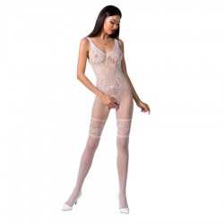 PASSION WOMAN BS069 BODYSTOCKING - BLANC TAILLE UNIQUE
