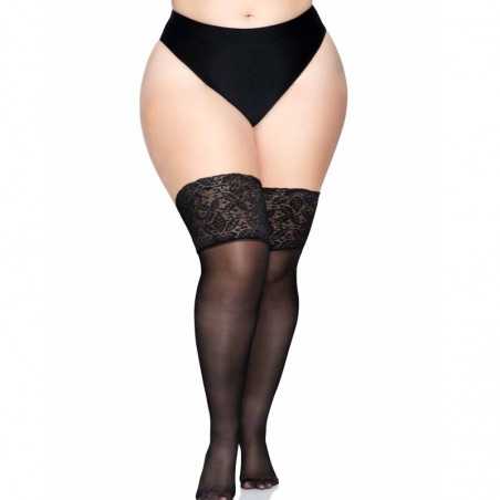LEG AVENUE STAY UPS SHEER THIGH HIGH TAILLE PLUS