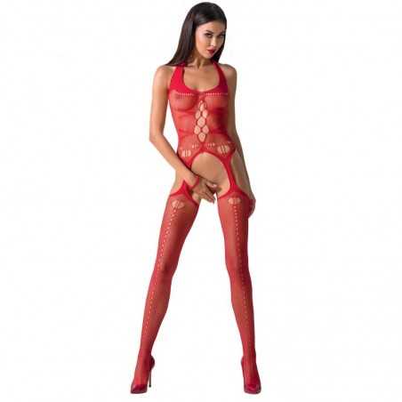PASSION WOMAN BS059 BODYSTOCKING ROUGE TAILLE UNIQUE