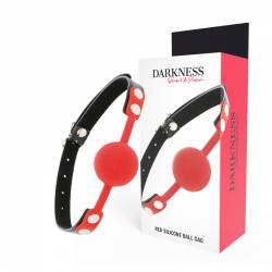 DARKNESS - BILLE SILICONE GAG ROUGE