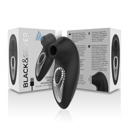 BLACK&GRIS - DRAKE DELUXE SUCKING VIBE SILICONE RECHARGEABLE NOIR
