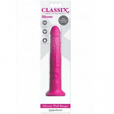 CLASSIX - GODE MURAL BANGER SILICONE 15 CM ROSE