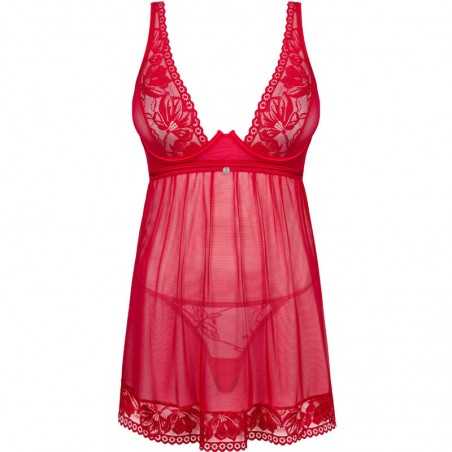 OBSESSIVE - BABYDOLL & STRING LACELOVE ROUGE XS/S