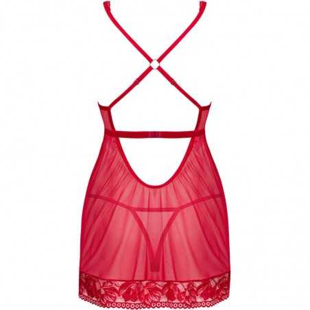 OBSESSIVE - BABYDOLL & STRING LACELOVE ROUGE XS/S