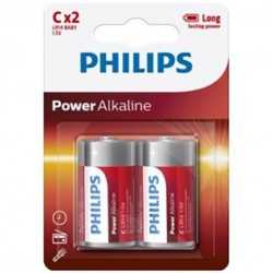 PHILIPS POWER ALCALINE PILA C LR14 PACK 2