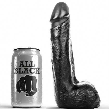 ALL BLACK - GODE DOUX NOIR RÉALISTE 20 CM