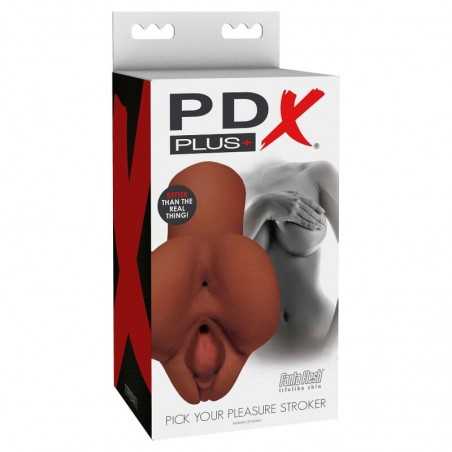 PDX PLUS + CHOISISSEZ VOTRE PLEASURE STROKER - MARRON