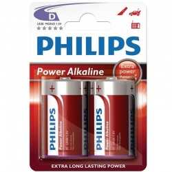 PHILIPS POWER ALCALINE PILA D LR20 PACK 2