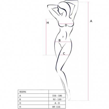 PASSION - BS096 BODYSTOCKING BLANC TAILLE UNIQUE