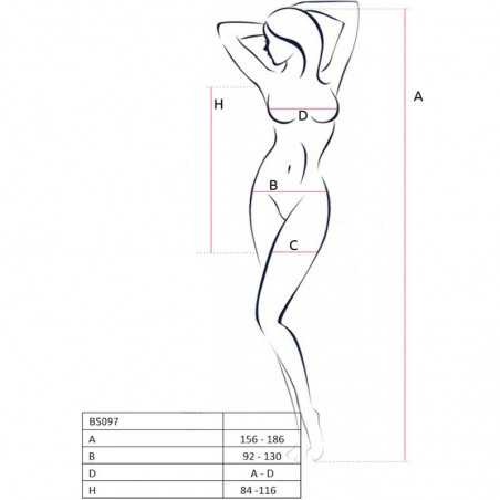 PASSION - BS097 BODYSTOCKING BLANC TAILLE UNIQUE