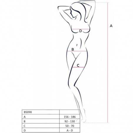 PASSION - BS098 BODYSTOCKING BLANC TAILLE UNIQUE