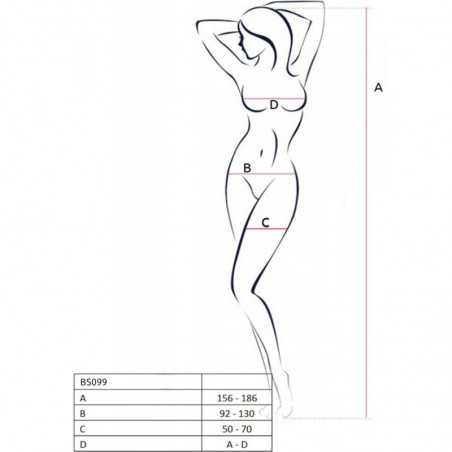PASSION - BS099 BODYSTOCKING BLANC TAILLE UNIQUE