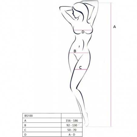 PASSION - BODYSTOCKING BS100 BLANC TAILLE UNIQUE