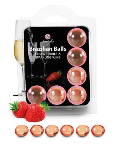6 Brazilian Balls "Fraise et Champagne" 3386-2
