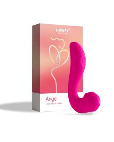 Angel - Vibromasseur 3 en 1 point G et léchage du clitoris - Rose